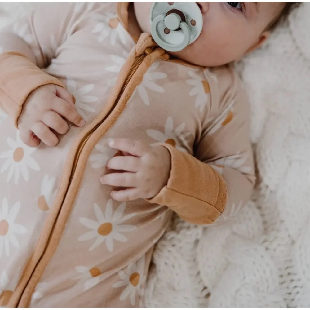 NEW Dusty Floral Bamboo Zip Romper Pajamas